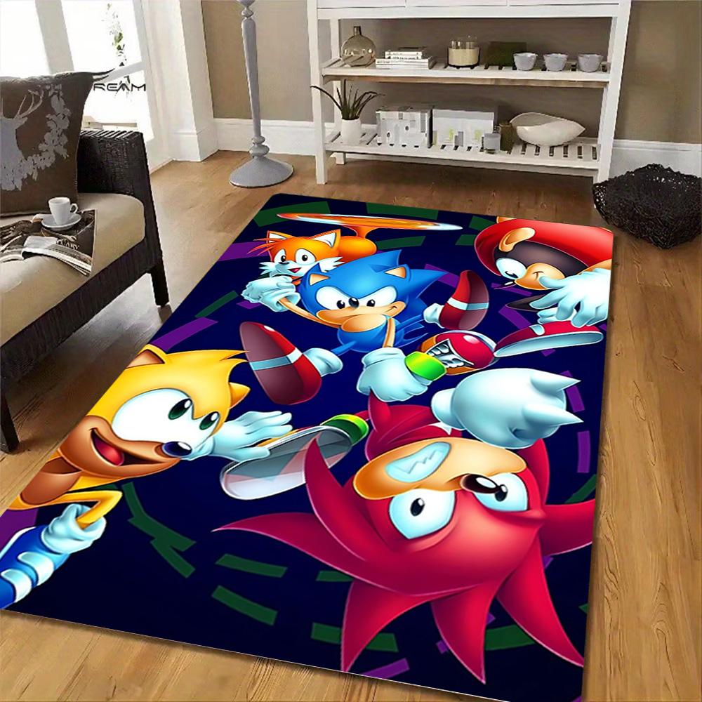 Sonic The Hedgehog Art Print Decoration,Carpet,Living Room,Bedroom, Non-slip,Square rug