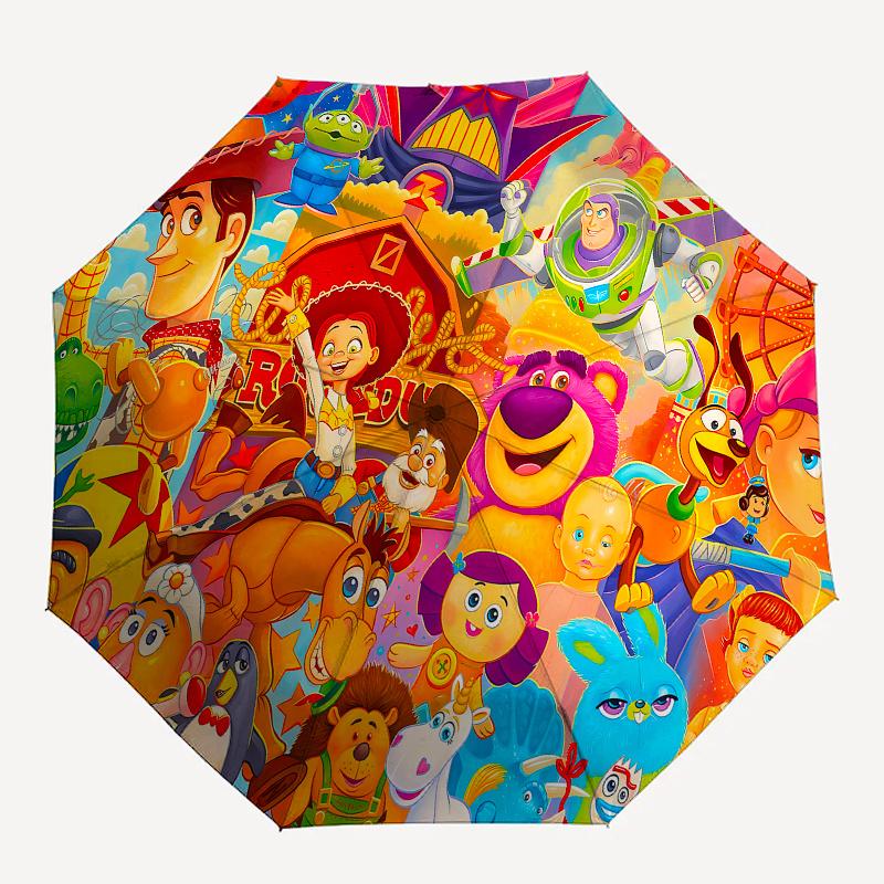 Toy Story, Pixar Automatic Opening and Closing Umbrella, Compact Travel Umbrella, Lightweight and Portable, Suitable for Beach Commuting Bus