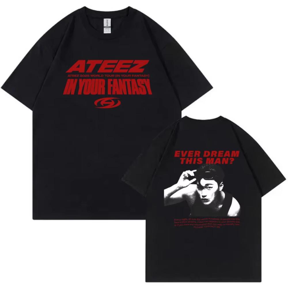 Fashion ATEEZ World Tour In Your Fantasy Ever Dream This Man T-shirt Men Women Korean Trend Kpop T Shirts Female Casual Tee