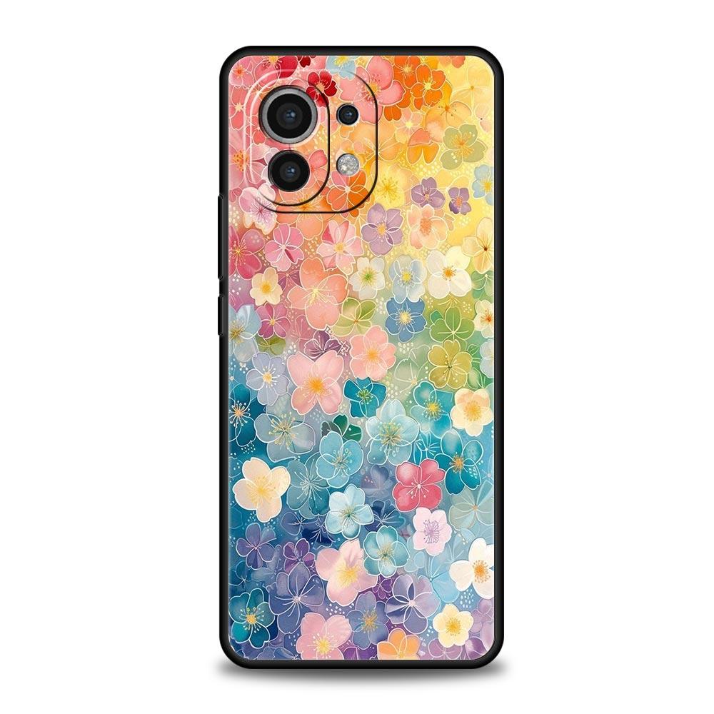 Summer Colorful Flower Phone Case For Xiaomi Mi 17 15T 15 14 14T 13T 12T Pro 12 13 Lite 5G 11T Poco X6 X7 X5 Pro Soft Cover