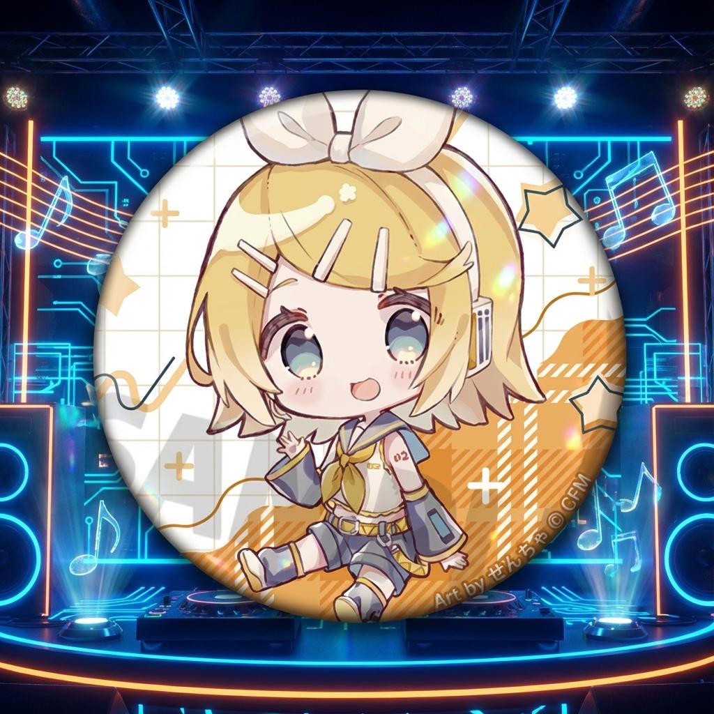 Anime Miku Hatsune Q Version Badge Pin Brooch Glass Mirror Kagamine Rin Kaito Collectible Present Accessories Cosplay Merchandise