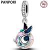 PANPOKI Copper Colorful Hummingbird Animal Authentic Pendants Bracelets Charm Bead Charms Jewellery Party Bead Charms Do It Yourself Trendy Gifts