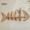 Wandmontiertes Fischgräten-Regal Aufbewahrungsregal, Schwimmendes Holzregal, Boho-Hängeregal im Meeresstil Kunst-Display für Schlafzimmer Badezimmer Und Wohnzimmer