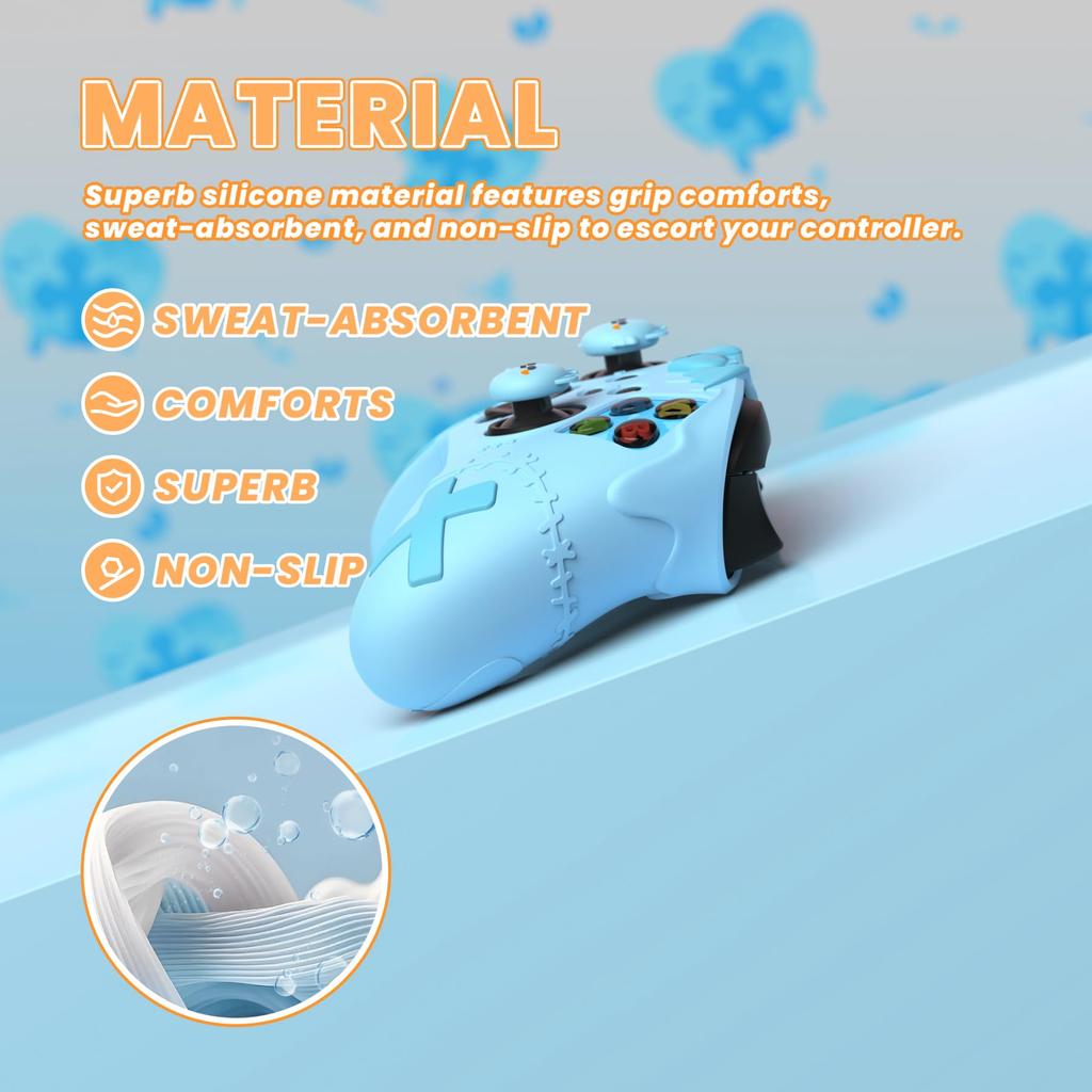 PlayVital Gothic Imp Series Cute Silicone Cover for Xbox Series X S Grip Silicone Silicone Protective Cover for Xbox Core Protective Includes Thumb
