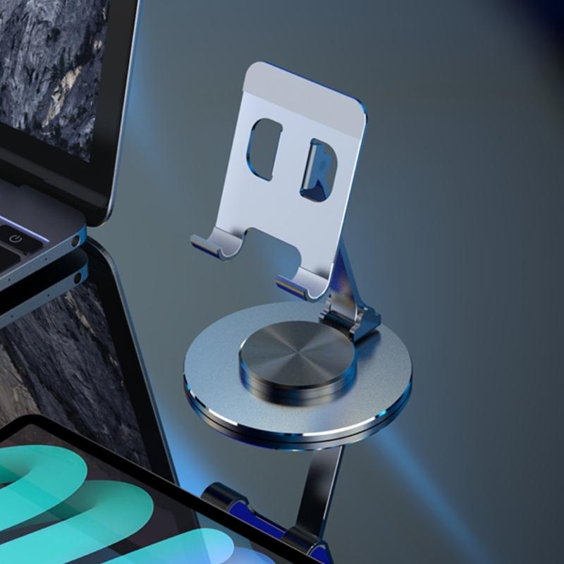 Stable & Portable Aluminum Phone Holder with 360° Rotating Base Perfect for Video Viewing Gaming & Recipe Checking Gift