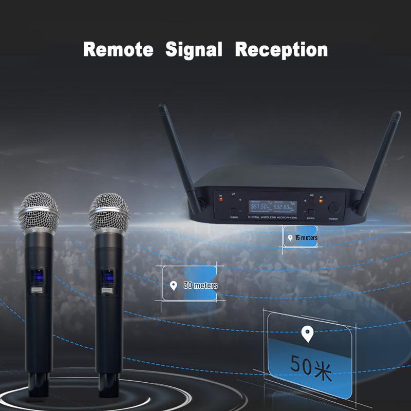 8Recordio GAW-GLXD4 Kabelloses Anti-Feedback Mikrofon Duo für Bühnen-/KTV-Auftritte