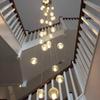 Modern Minimalist Living Room Chandelier Crystal Ball Indoor Lighting Spiral Staircase Light Bedroom Restaurant LED Chandelier