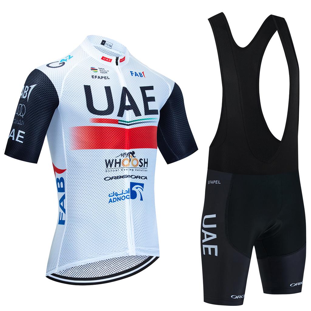 2025 Black Gold Cycling Jersey UAE TEAM Bike Jersey Shorts Set Ropa Ciclismo Men Women Summer Pro Bicycle Maillot Clothing