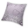 Lavender Lady Glam Heart Square Pillowcase Polyester Linen Velvet Printed Zip Decorative Room Cushion Case