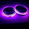 Çift 68mm Yuvarlak Solar+USB Şarjlı Araba Bardak Tutucu Alt 7 Renk RGB LED Işıklar