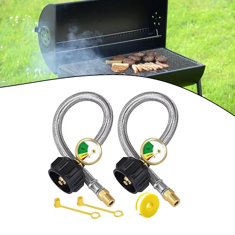 15 Inch RV Propane Hose Stainless Steel Pigtail For QCC-1 X 14” Inverted Male Flare Connection Garden Hose Accessories