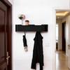 Walnut Wooden Wall Mounted Coat Rack & Clothing Organizer Living Room Clothes Hanger & Coat Hook