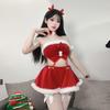Sexy Lingerie Sexy Christmas Cos Bunny Uniform Robe Set Red Tube Top Pajamas