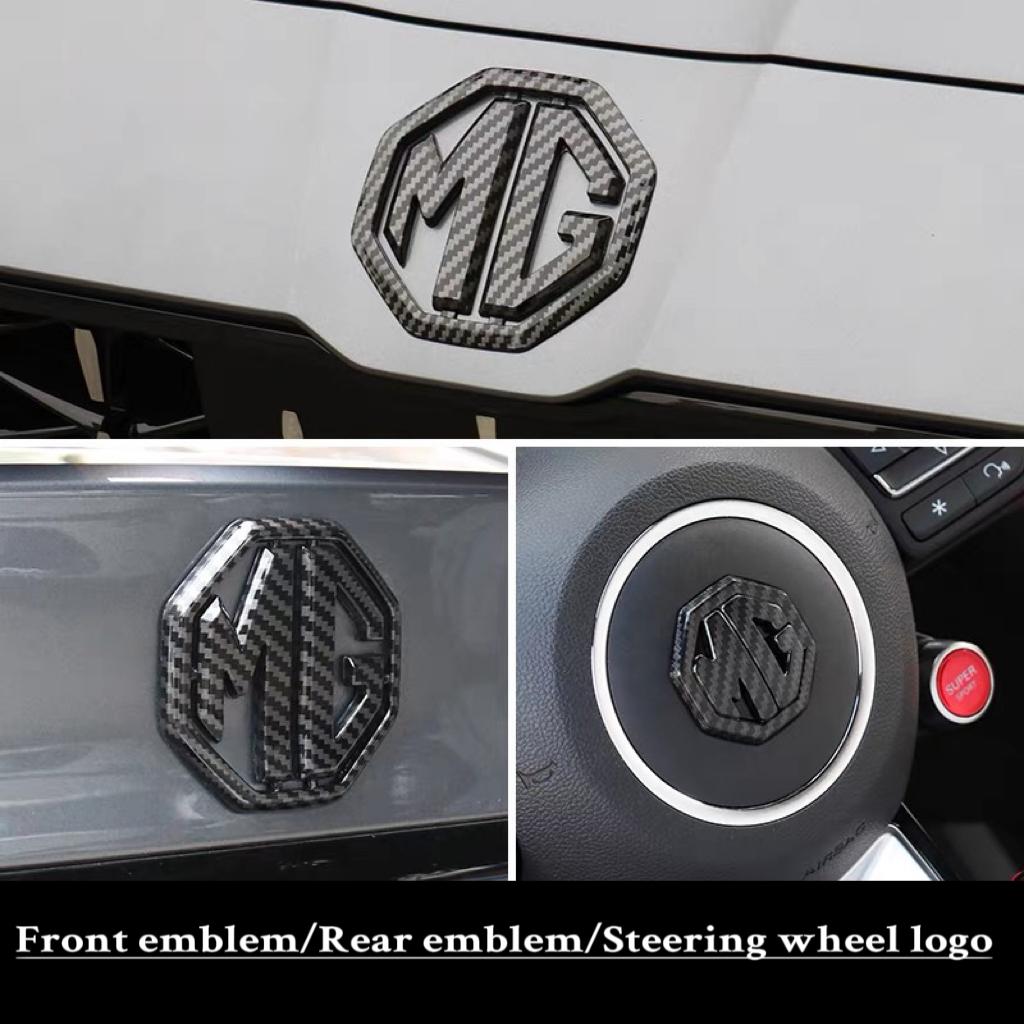 3Pcs Car Logo Front Hood Emblems Rear Boot Badge Steering wheel logo decoration For Morris Garages MG 3 5 6 7 HS ZS GS Hector TF