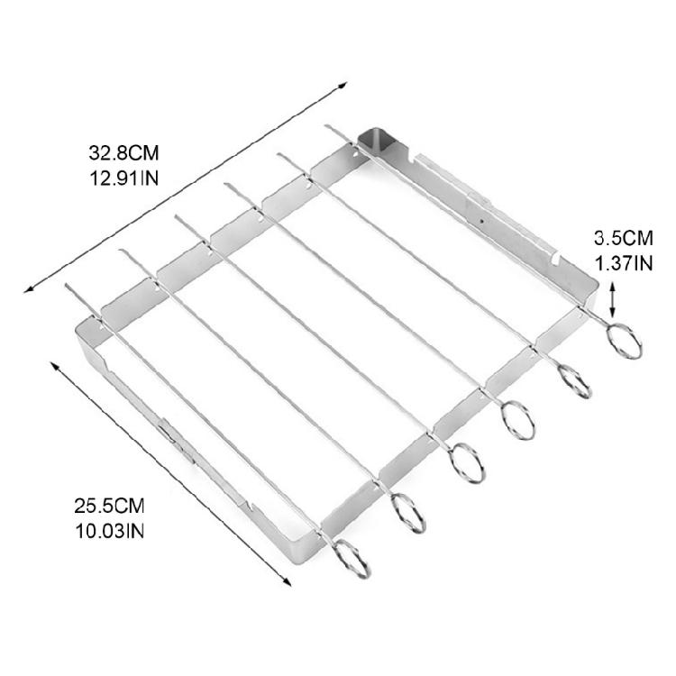 Foldable Grill Rack BBQ Skewers Barbecue Rack for Meat, Shrimp, Chicken, Veggie