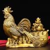 Pure Copper Rooster Statue, Fengshui Crafts, Home Office Decor Zhaocai Zodiac Small Animal Chicken Ornament Sculpture Decoration