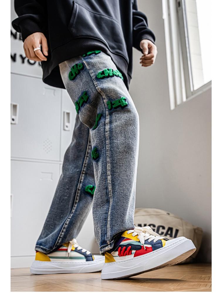 Fashion Men's Retro Sneakers Color Block Chunky Sole Minimalist Design Comfortable Casual Shoes for Teens Autumn 2025 New Trendy