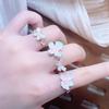 Sweet Flower Butterfly Cool Feeling Enamel Dripping Oil Opening Ring Girlish Feeling Light Luxury High Feeling Niche Index Finger Ring