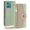 For Motorola Edge 40 Neo 5G Case PU Leather Makeup Mirror Cover with Crossbody Strap
