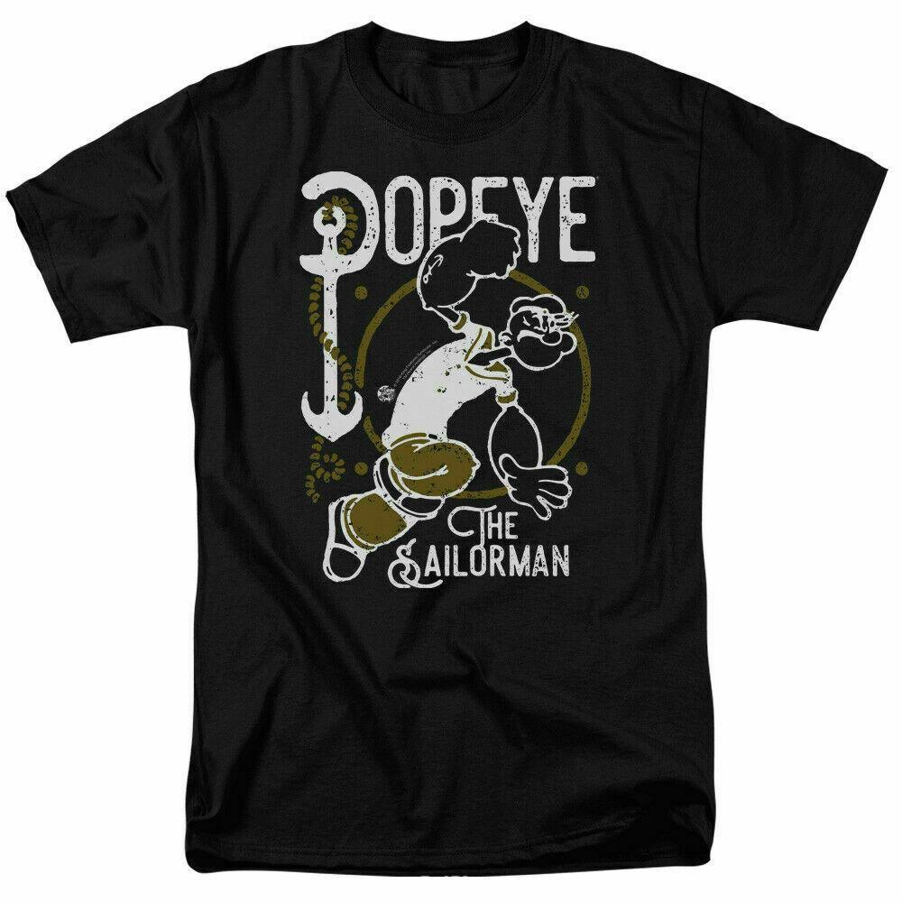 Popeye Vintage Sailorman T Shirt Licensed Comic Book Cartoon Tee Black XXXL