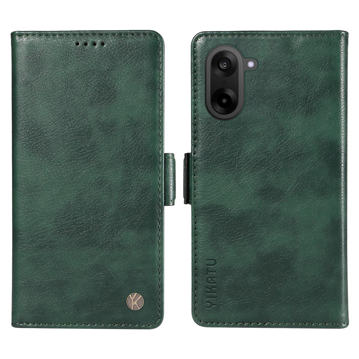 

For OnePlus Nord CE5 5G/OnePlus Ace 5 Racing 5G Case YIKATU YK-007 Litchi Texture PU Leather Wallet Phone Cover Green