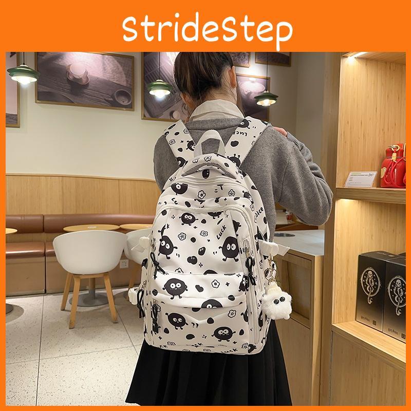 Cartoon Printed Casual Nylon Backpack With Padded Shoulder Straps For Use Daily