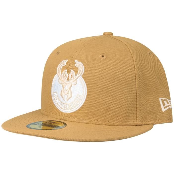 Casquette ajustée new era 59fifty - milwaukee bucks - panama tan - homme