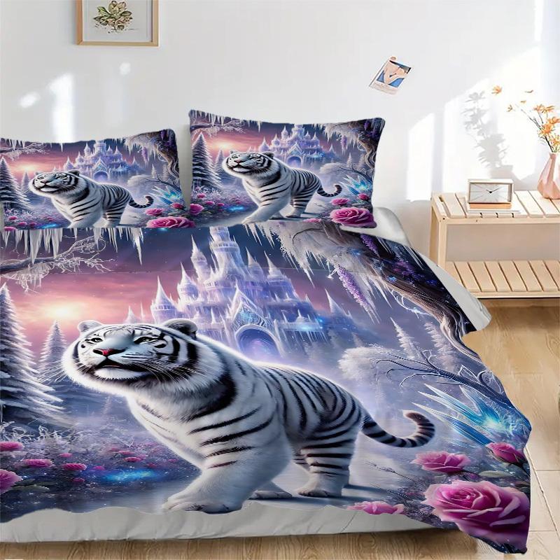 

3pcs Fantasy Tiger Duvet Cover Set -Includes 1 Duvet Cover and 2 Pillowcases, No Quilt Core, All-Season Home Decor yy251111205 135x200cm