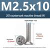 Stainless Steel Phillips Countersunk Machine Screws M2-M5, Flat Tail, Full Thread