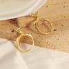 Trendy Open Hip Hop Little Deer Copper Ring, Cute Gold-Plated Animal Design for Couples