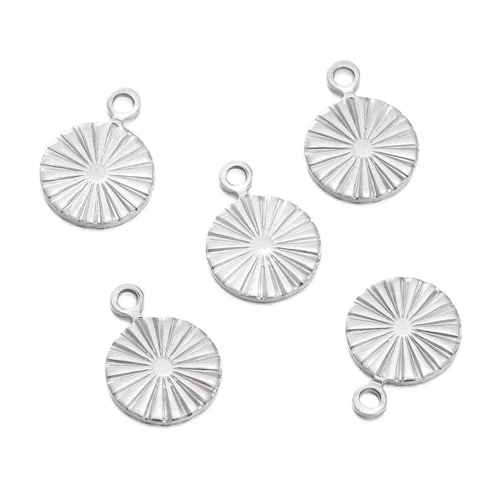 

20/50pcs Gold Color Stainless Steel Heart Pendants Round Necklace Charms Pendant for DIY Bracelet Jewelry Making Accessories