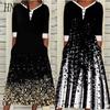 HNXC Women's Fashion Summer Spring 3/4 Sleeve V-Neck Casual Dresses