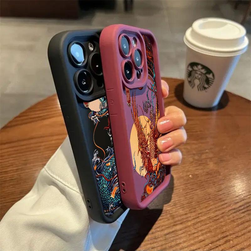 Phone Case For Samsung S26 S25 S24 S23 S21 S20 Ultra Cool Tiger Dragon Cloud Pattern Funda For Galaxy S25 S24 FE S26 Plus Cover