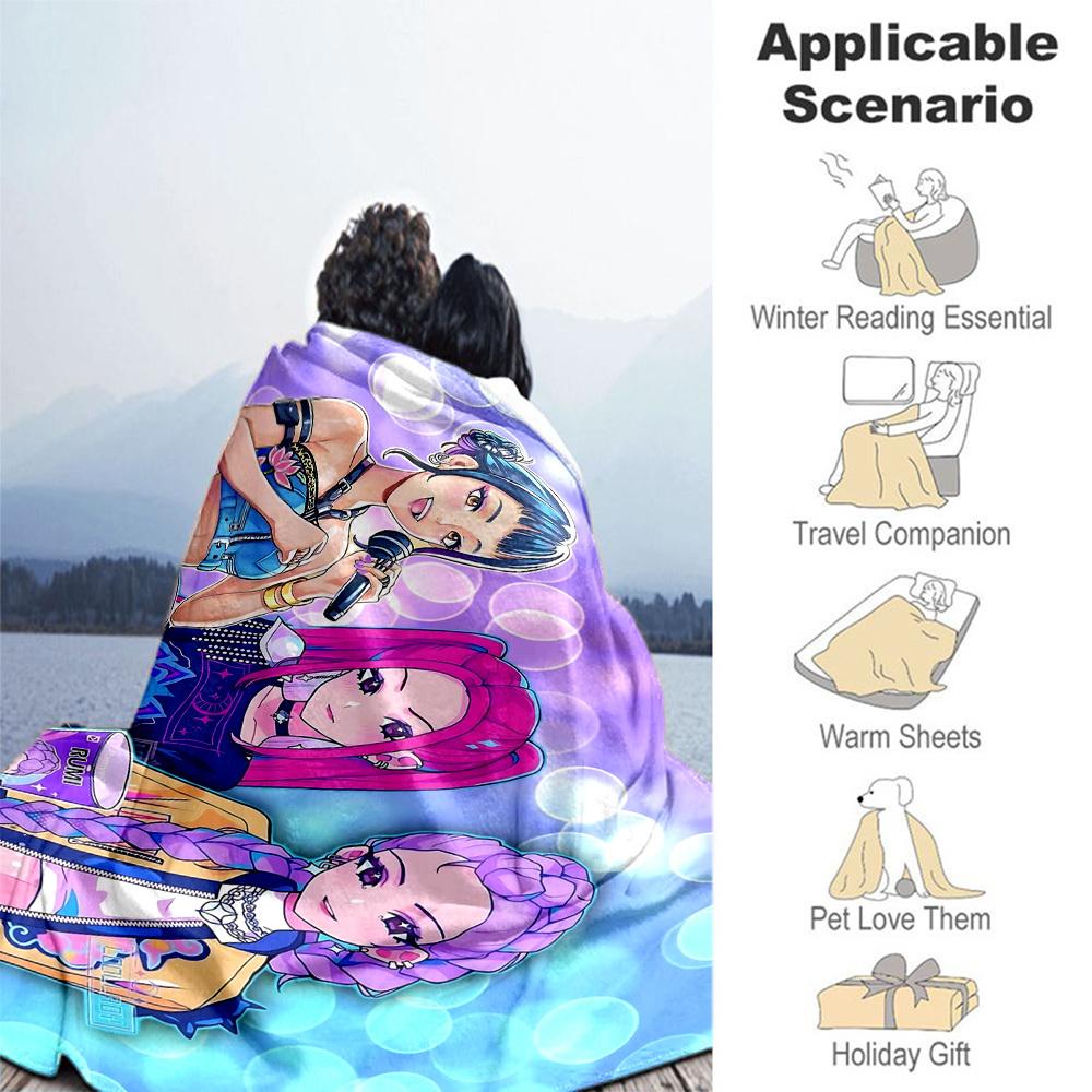 1pc K-Pop Stars Outdoor Blanket Lightweight Flannel, All-Season Use for Sofa, Bed, Travel, Camping, Living Room, Office, Couch050