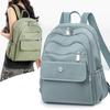 Solid Color Backpack Large Capacity Outdoor Travel Bag Student Lightweight Commuter Backpack