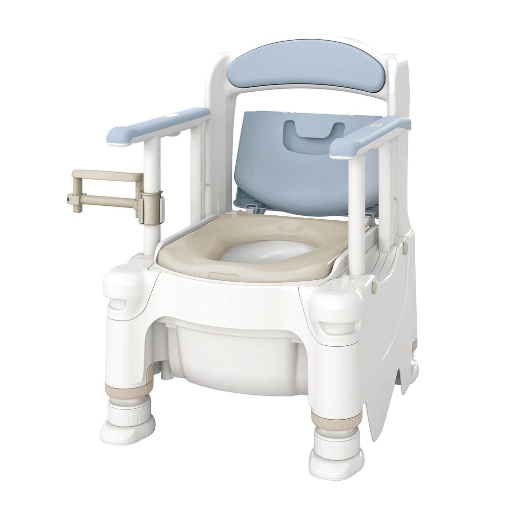 Aron Kasei Anju Tragbare Toilette, weicher Toilettensitz, Nebelblau, FX-30S Rakuzo-kun 532-953