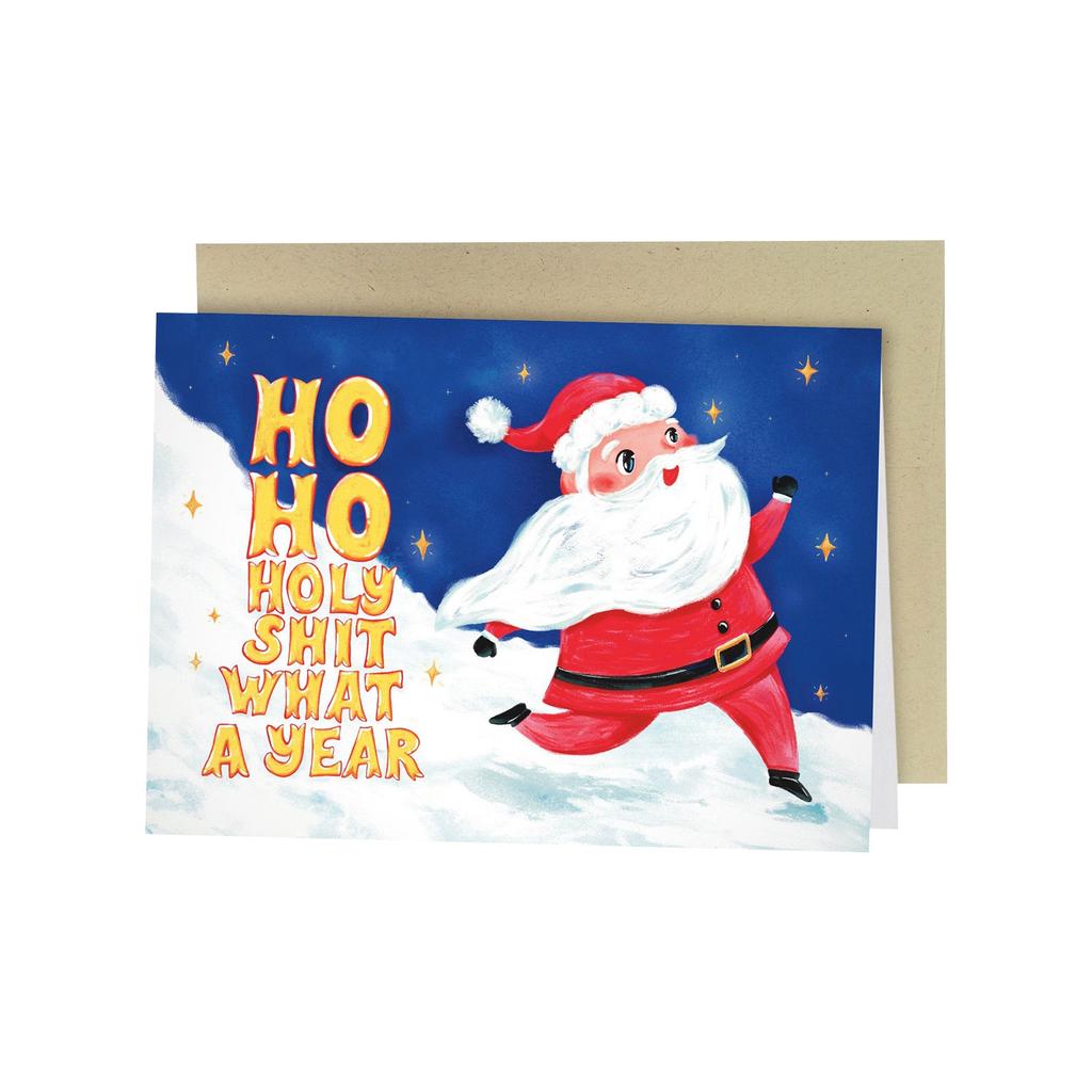 Rude Christmas Cards - Adult Humor Gag Gifts, Offensive Funny Designs (Santa/Reindeer/Gingerbread) With Kraft Envelopes, Xmas Greetings