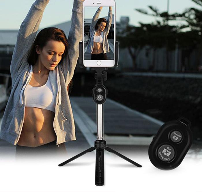 Selfie - FGHGF Selfie Stick Tripod - Black