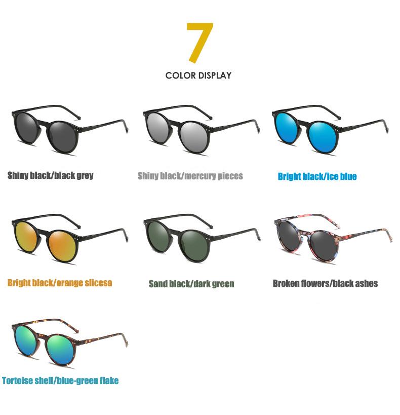 Sun Glasses Women Stylish Round Frame European American Retro Driving Mirrors Polarized Sun Glasses