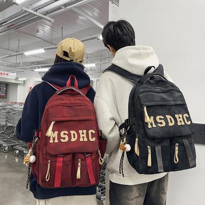 Simple Backpack, Large Capacity, Junior High School, High School Schoolbag, Male and Female Versatile Leisure Travel, Alphabet Computer Backpack
