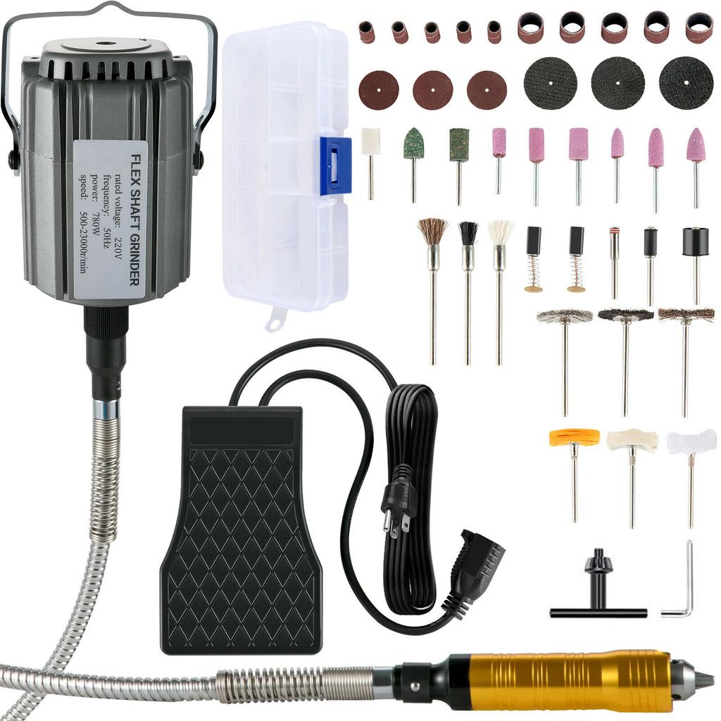 SucceBuy Hängande Flexskaftsmill 380/560/780W Elektriska Smyckesslipningspoleringsverktyg Steglös Hastighet Sten Träslipningspenna Kit