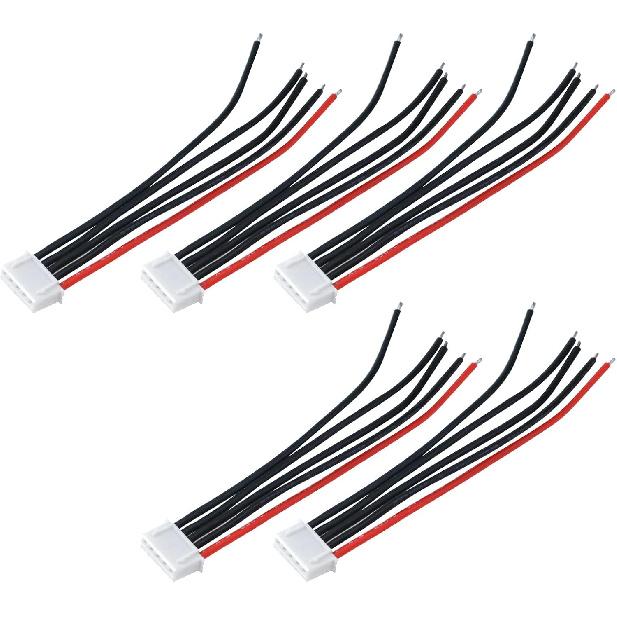 Antrader 4S Battery Balance Charger Silicone Wire Extension Cable for Li-Po Batteries, 14.8V, 3.9-inch, 5pcs