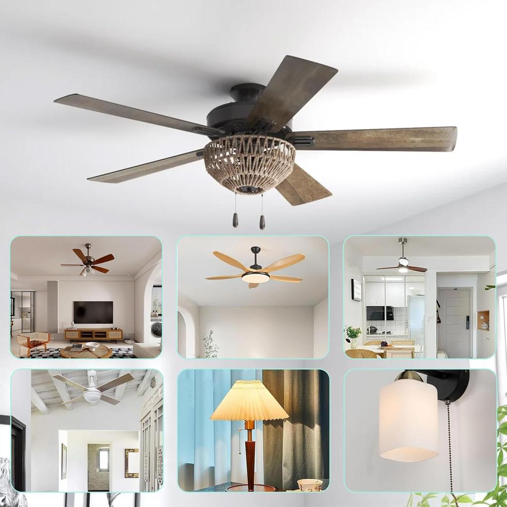 Ceiling Fan Switch ZE-268S6 3 Speed 4 Wire, Switch Control Replacement for Ceiling Fans, Hampton Bay Fans, Hunter Fans, and Standing Fans, Wall Lamps