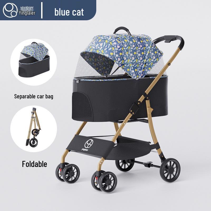 Lightweight Foldable Pet Stroller for Small Dogs & Cats