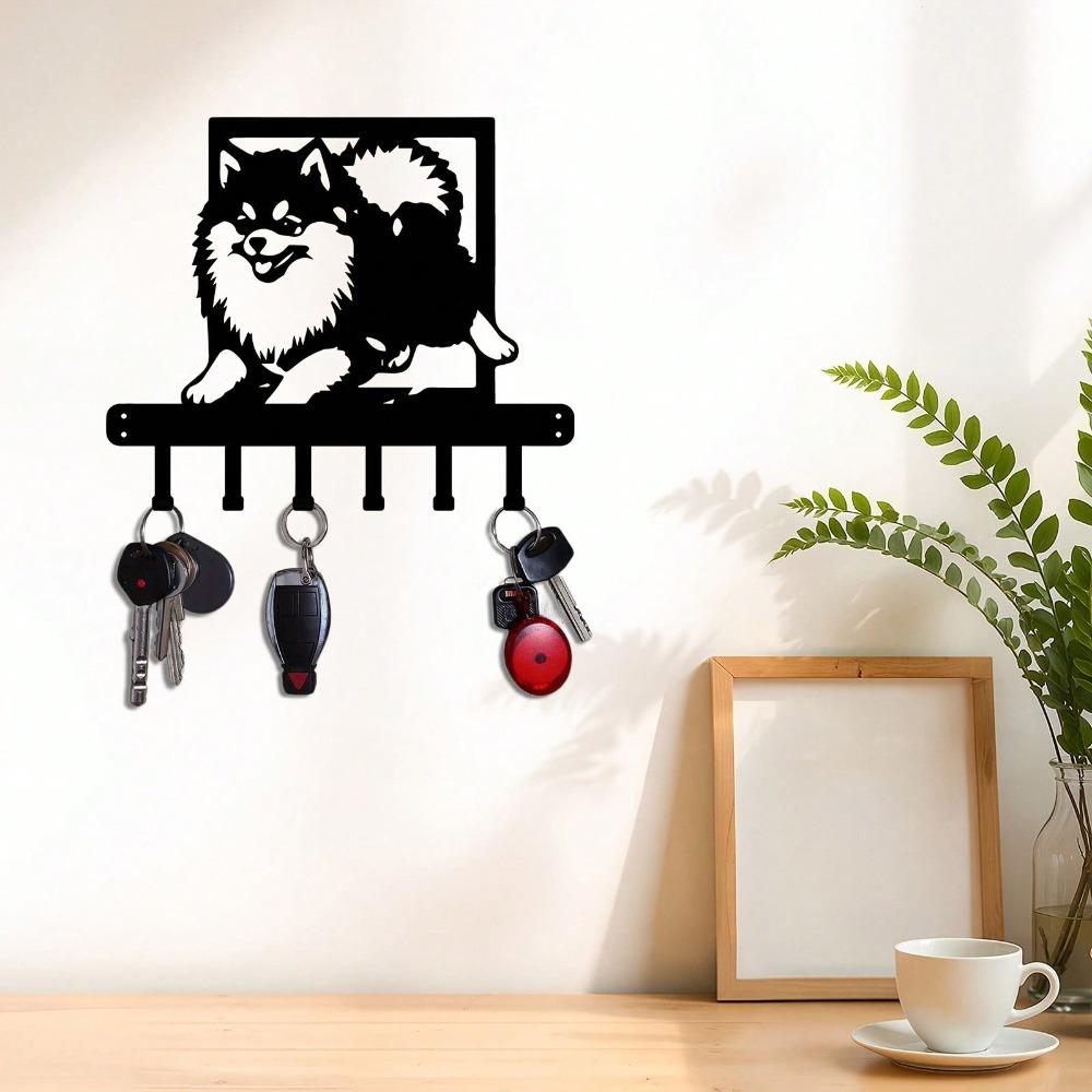 Perkins Dog Shaped Metal Key Holder Wall Hooks for Keys Coat Hat Entryway Wall Decor