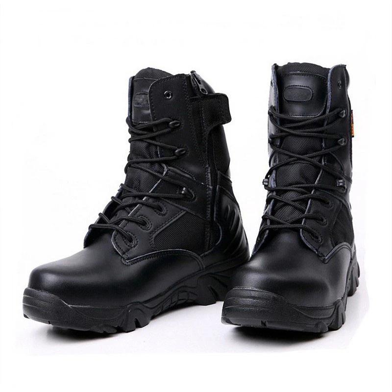 Plus Size Eu 37-47 Male Boots Outdoors Climbing Special Force Leather Waterproof Desert  Boots