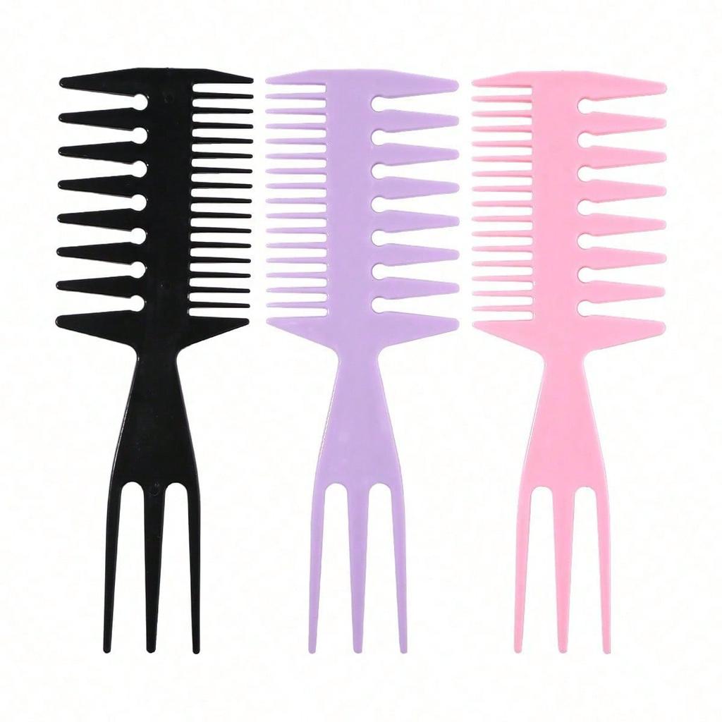 1pcs Men'S Retro Back Texture Comb, Pp Plastic Large Tooth Wide Tooth Oil Head Styling Special Hair Comb