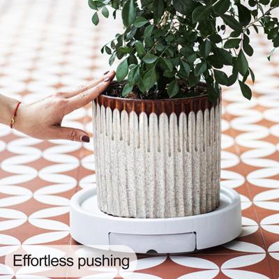 Pflanzencaddy mit Rädern Pflanzenroller aus Kunststoff 360-Grad drehbare Blumentopfroller mit Abtropfschale Rollbarer Pflanzenständer