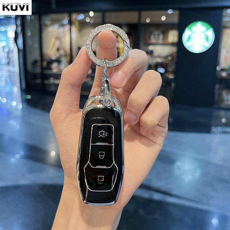 Tpu Car Key Cover Case For Ford Fusion Mondeo Mustang F-150 Explorer Edge      Styling Key Protection Keychain