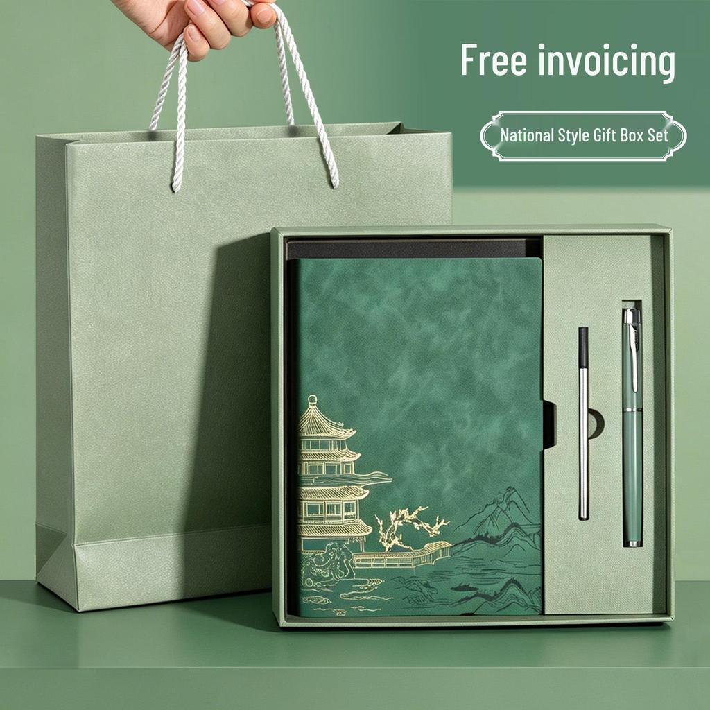 Chinese Style Soft Leather A5 Notebook - High-Quality Diary and Office Meeting Minutes Book